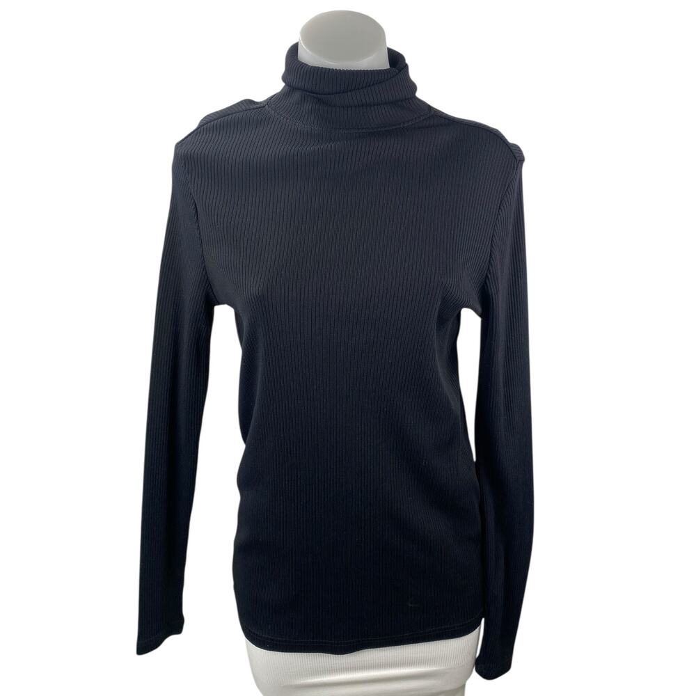 Le31 Par Simons Women's Black Ribbed Knit Long Sleeve Turtleneck Sweater Top XS